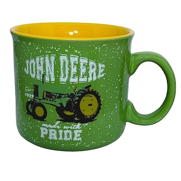 JOHN DEERE Jumbo Mug Made with Pride Officially Lic 21.5 oz Green Yellow Tractor - Picture 2 of 15